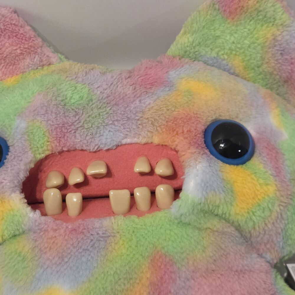 Fuggler Bigg Fugg Screech 18” Funny Ugly Monster Multi Color Tie Dye Large Plush - Picture 2 of 6